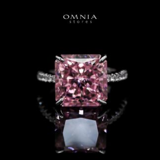 Omnia Adele Pink 1.25 Carat Ring In 925 Silver High Quality Simulated Diamonds