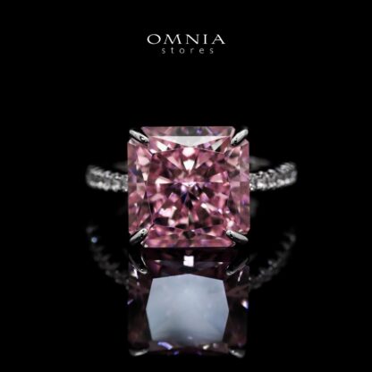 Omnia Adele Pink 1.25 Carat Ring In 925 Silver High Quality Simulated Diamonds
