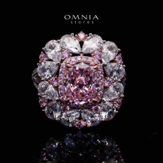 Dubai Divine Floral Pink Ring in 925 Silver with High-Quality Simulated Diamonds