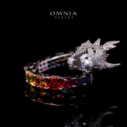 Aya Shine Dragon Design Multicolor Ring in 925 Silver with High-Quality Simulated Diamonds - Image 3