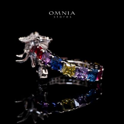 Aya Shine Dragon Design Multicolor Ring in 925 Silver with High-Quality Simulated Diamonds - Image 2