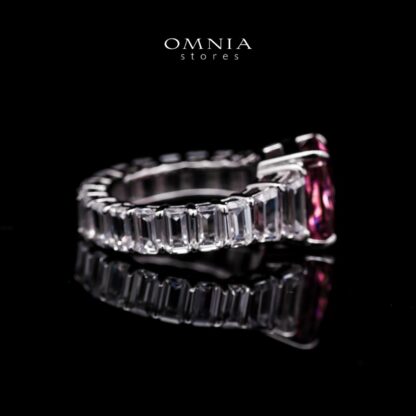 Omnia Maelis Luxe Pink Ring in 925 Silver with High-Quality Simulated Diamonds - Image 2