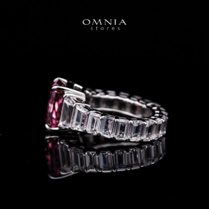 Omnia Maelis Luxe Pink Ring in 925 Silver with High-Quality Simulated Diamonds - Image 3