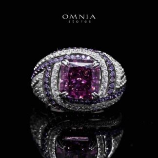 Asalaa Elegance Purple Ring in 925 Silver with High-Quality Simulated Diamonds