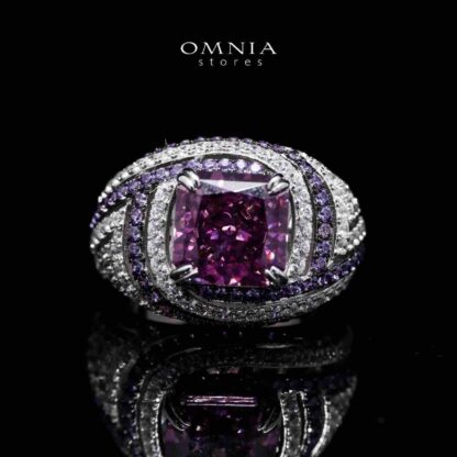 Asalaa Elegance Purple Ring in 925 Silver with High-Quality Simulated Diamonds