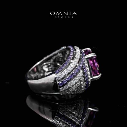 Asalaa Elegance Purple Ring in 925 Silver with High-Quality Simulated Diamonds - Image 2