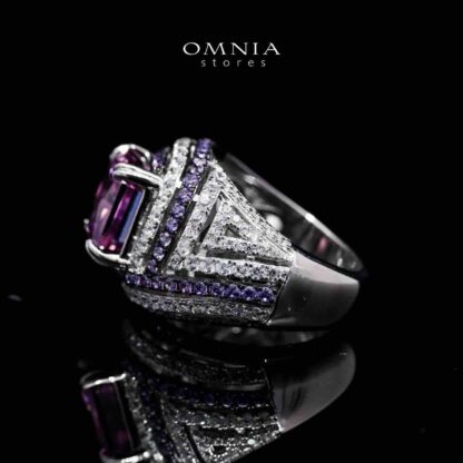 Asalaa Elegance Purple Ring in 925 Silver with High-Quality Simulated Diamonds - Image 3