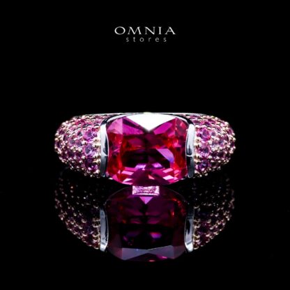 Amani Pink Ring in 925 Silver with High-Quality Simulated Diamonds