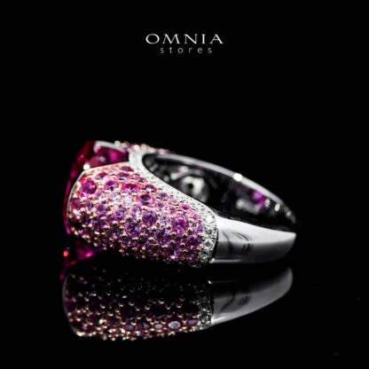 Amani Pink Ring in 925 Silver with High-Quality Simulated Diamonds - Image 3