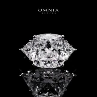 Hanem White Ring in 925 Silver with High-Quality Simulated Diamonds