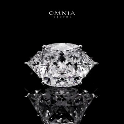 Hanem White Ring in 925 Silver with High-Quality Simulated Diamonds