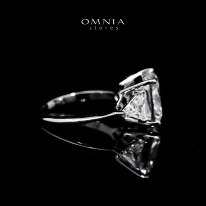 Hanem White Ring in 925 Silver with High-Quality Simulated Diamonds - Image 2