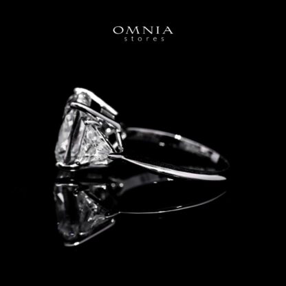 Hanem White Ring in 925 Silver with High-Quality Simulated Diamonds - Image 3