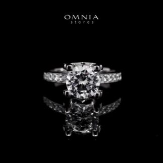 Serina White Ring in 925 Silver with High-Quality Simulated Diamonds