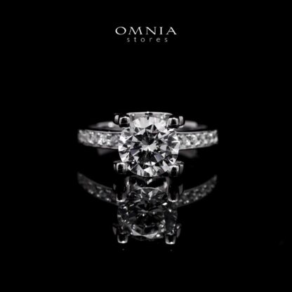 Serina White Ring in 925 Silver with High-Quality Simulated Diamonds