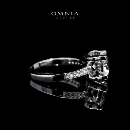 Serina White Ring in 925 Silver with High-Quality Simulated Diamonds - Image 2
