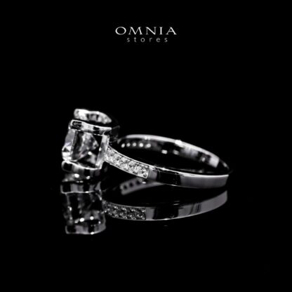 Serina White Ring in 925 Silver with High-Quality Simulated Diamonds - Image 3
