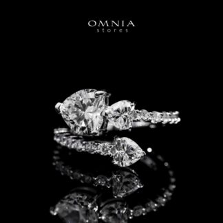 Happy White Ring in 925 Silver with High-Quality Simulated Diamonds