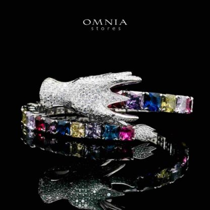 Aya Shine Dragon Design Multicolor Bangle in 925 Silver with High-Quality Simulated Diamonds - Image 2