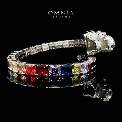Aya Shine Dragon Design Multicolor Bangle in 925 Silver with High-Quality Simulated Diamonds - Image 4