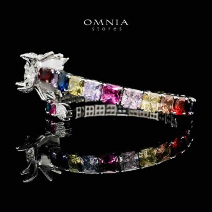 Aya Shine Dragon Design Multicolor Bangle in 925 Silver with High-Quality Simulated Diamonds - Image 3