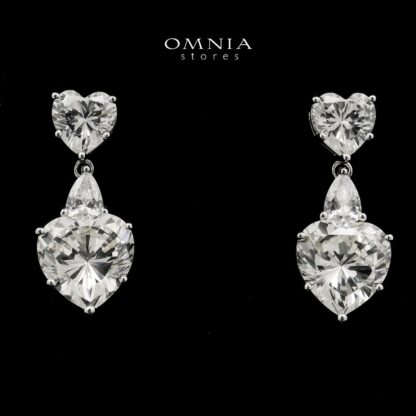 Sura Heart Drop Earrings In 925 Silver High Quality Simulated Diamonds - Image 2