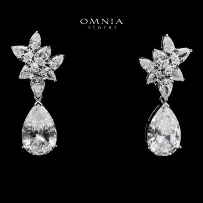Somaya Drop Earrings In 925 Silver High Quality Simulated Diamonds - Image 2