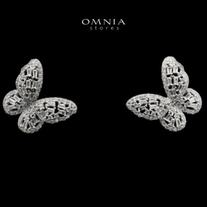Shereen Butterfly Clip Earrings In 925 Silver High Quality Simulated Diamonds - Image 3