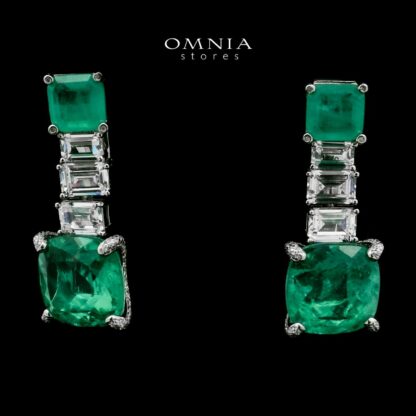 Shaimaa Turquoise Drop Earrings In 925 Silver High Quality Simulated Diamonds - Image 2