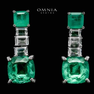 Shaimaa Turquoise Drop Earrings In 925 Silver High Quality Simulated Diamonds