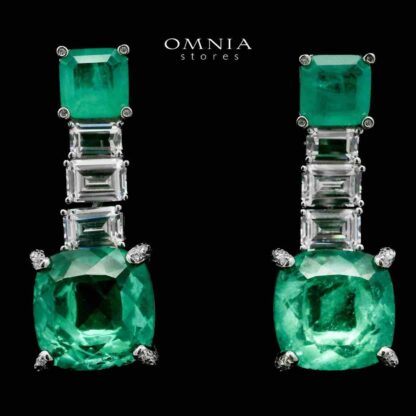 Shaimaa Turquoise Drop Earrings In 925 Silver High Quality Simulated Diamonds