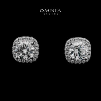 Thuraya Stud Earrings In 925 Silver High Quality Simulated Diamonds