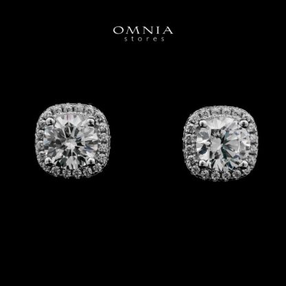 Thuraya Stud Earrings In 925 Silver High Quality Simulated Diamonds