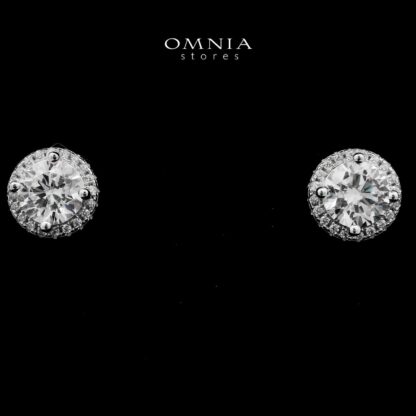 Widad White Stud Earrings In 925 Silver High Quality Simulated Diamonds - Image 2