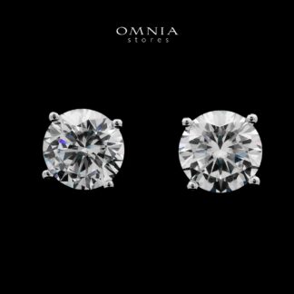 Isolde Silver Stud Earrings In 925 Silver High Quality Simulated Diamonds