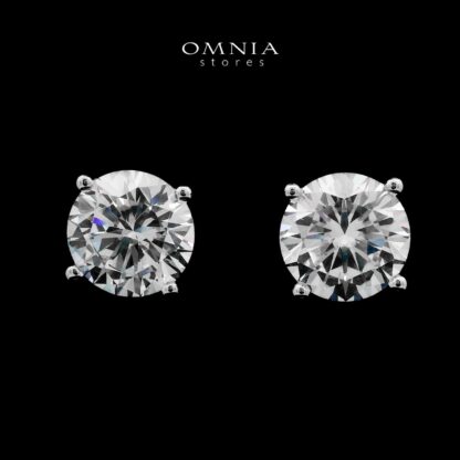 Isolde Silver Stud Earrings In 925 Silver High Quality Simulated Diamonds