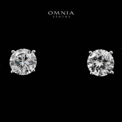 Isolde Silver Stud Earrings In 925 Silver High Quality Simulated Diamonds - Image 2
