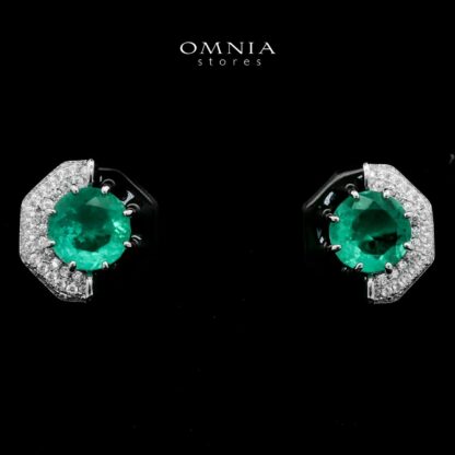 Solene Turqouise Stud Earrings In 925 Silver High Quality Simulated Diamonds