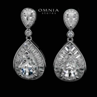 Asma Drop Earrings in 925 Silver High Quality Simulated Diamonds