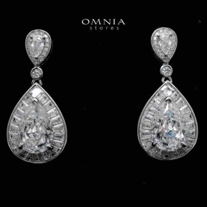 Asma Drop Earrings in 925 Silver High Quality Simulated Diamonds - Image 2