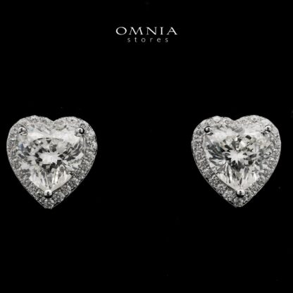 Samiha White Heart Earrings In 925 Silver High Quality Simulated Diamonds - Image 2