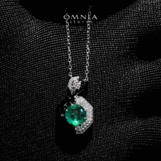 Solene Turqouise Necklace In 925 Silver High Quality Simulated Diamonds