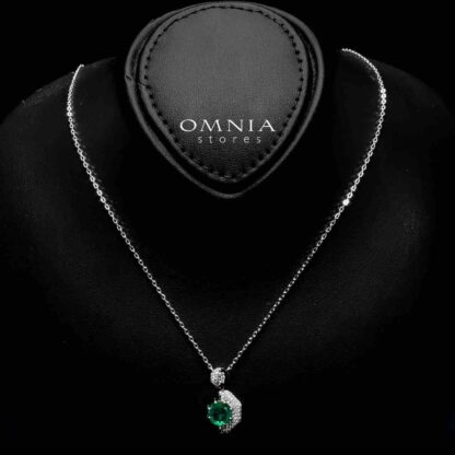 Solene Turqouise Necklace In 925 Silver High Quality Simulated Diamonds - Image 2