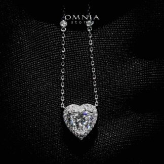 Samiha White Heart Necklace In 925 Silver High Quality Simulated Diamonds