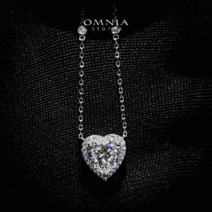 Samiha White Heart Necklace In 925 Silver High Quality Simulated Diamonds