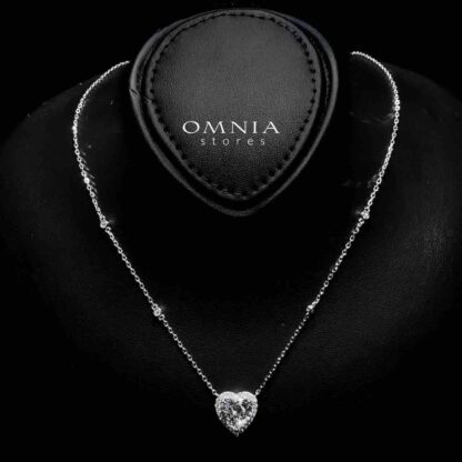 Samiha White Heart Necklace In 925 Silver High Quality Simulated Diamonds - Image 2