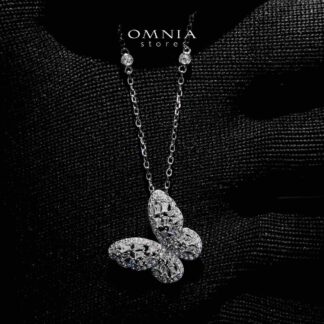 Shereen Butterfly Necklace In 925 Silver High Quality Simulated Diamonds