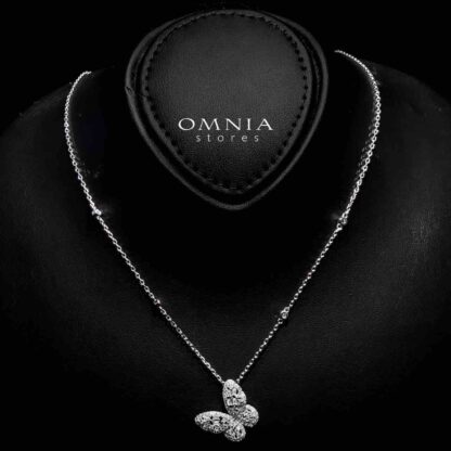 Shereen Butterfly Necklace In 925 Silver High Quality Simulated Diamonds - Image 2