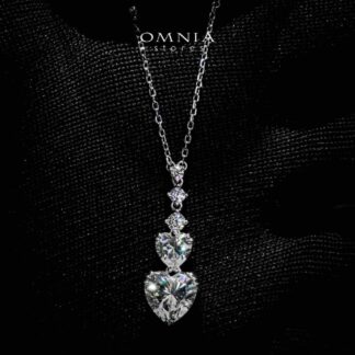 Sura Heart Necklace In 925 Silver High Quality Simulated Diamonds