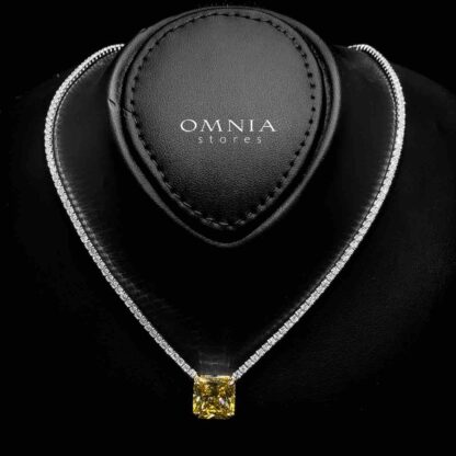 Omnia Bettina Yellow Necklace 925 Silver in High Quality Simulated Diamonds - Image 2